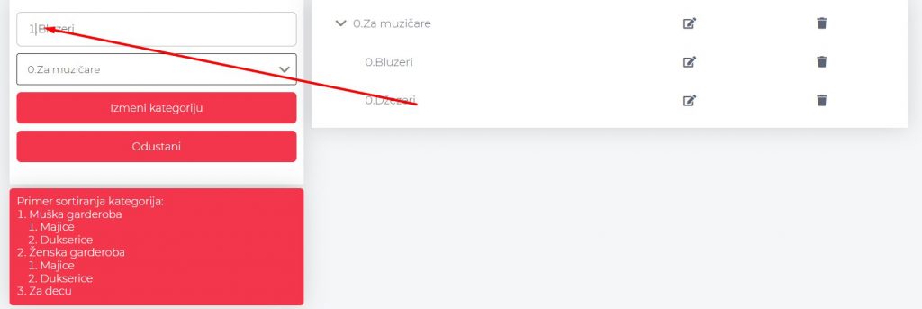 promena broja koja odredjuje raspored