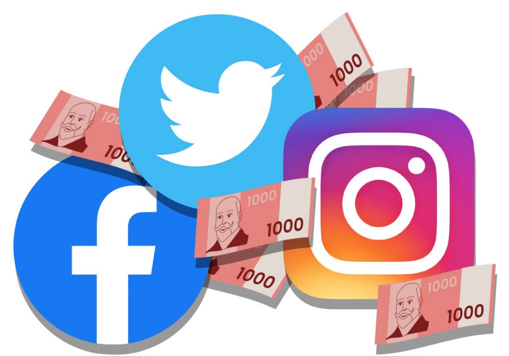 monetizacija facebook profila - monetizacija instagram profila - monetizacija twitter profila