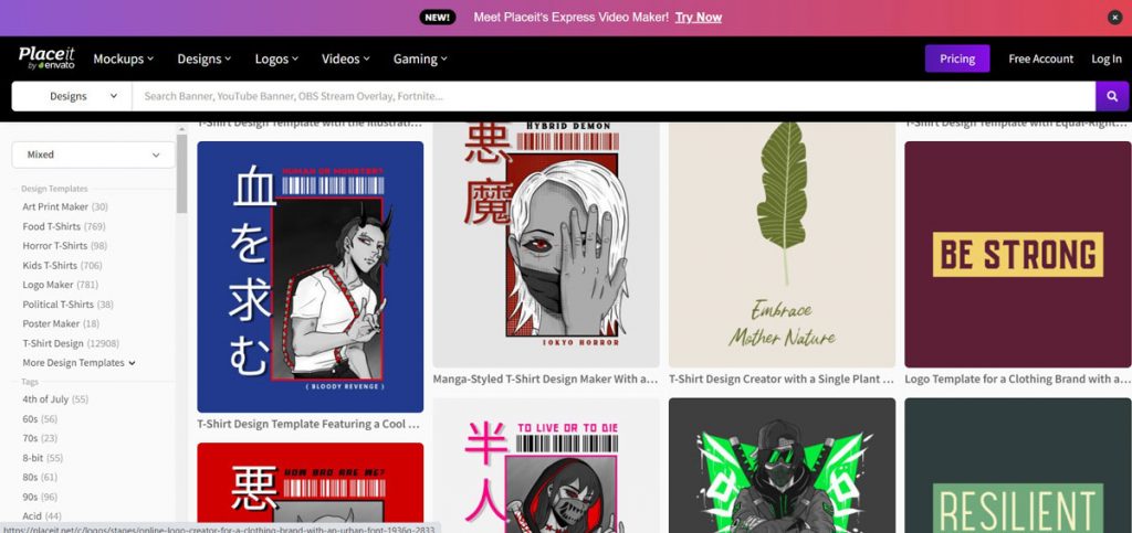 dizajn u ponudi na placeit sajtu